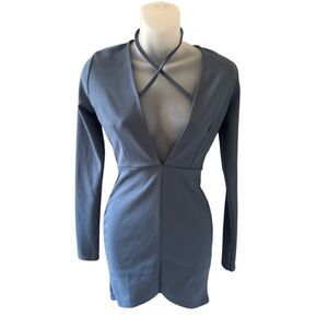 Deep V-Neck Cross-Strap Dress